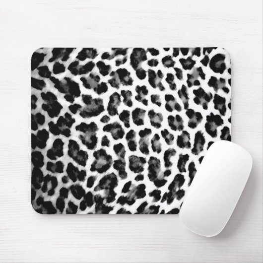 Schwarzer u. weißer Leopard-Druck Mousepad (Mit Mouse)
