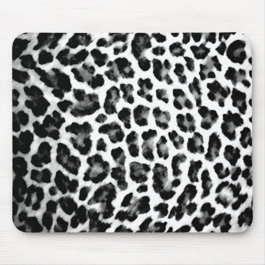 Schwarzer u. weißer Leopard-Druck Mousepad (Vorne)