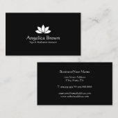 Schwarzer u. weißer Lotos-Blumen-Geschäfts-Karte Visitenkarte (Vorne/Hinten)