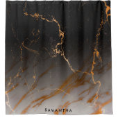 Schwarzer u. weißer Marmor Duschvorhang (Vorderseite)