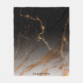 Schwarzer u. weißer Marmor Fleecedecke (Vorderseite)