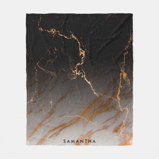 Schwarzer u. weißer Marmor Fleecedecke (Vorderseite)
