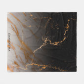 Schwarzer u. weißer Marmor Fleecedecke (Vorderseite (Horizontal))