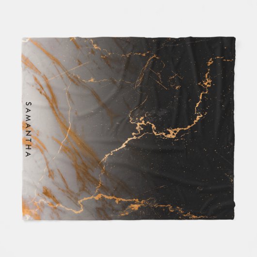 Schwarzer u. weißer Marmor Fleecedecke (Vorderseite (Horizontal))