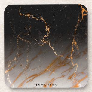 Schwarzer u. weißer Marmor Getränkeuntersetzer