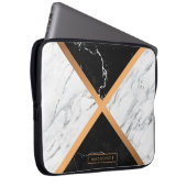 Schwarzer u. weißer Marmor Laptopschutzhülle (Vorne Rechts)