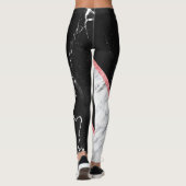 Schwarzer u. weißer Marmor Leggings (Rückseite)