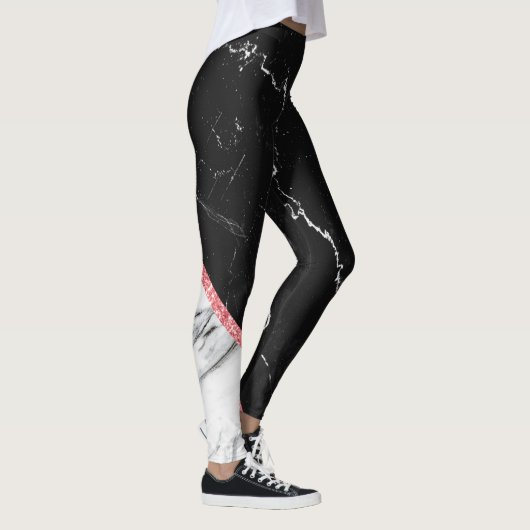 Schwarzer u. weißer Marmor Leggings (Rechts)