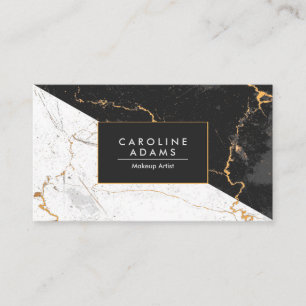 Schwarzer u. weißer Marmor Visitenkarte