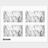 Schwarzer u. weißer Marmoraufkleber Rechteckiger Aufkleber (Blatt)