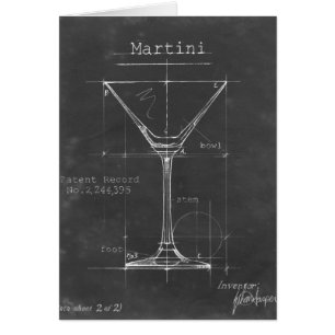 Schwarzer u. weißer Martini-Glas-Plan