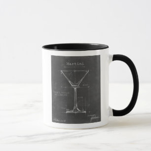 Schwarzer u. weißer Martini-Glas-Plan Tasse