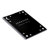 Schwarzer u. weißer Mond u. Stern-gewundenes Notizblock (Rechte Seite)