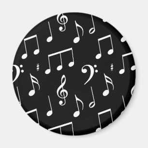 Schwarzer u. weißer Musiknote-Magnet Magnet