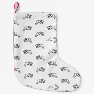 Schwarzer u. weißer niedlicher kleiner weihnachtsstrumpf