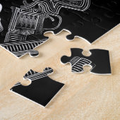 Schwarzer u. weißer Schädel und Gewehre Puzzle (Seite)