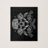 Schwarzer u. weißer Schädel und Gewehre Puzzle (Vertikal)