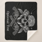 Schwarzer u. weißer Schädel und Gewehre Sherpadecke (Vorderseite)