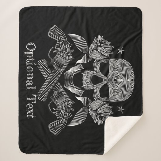 Schwarzer u. weißer Schädel und Gewehre Sherpadecke (Vorderseite)
