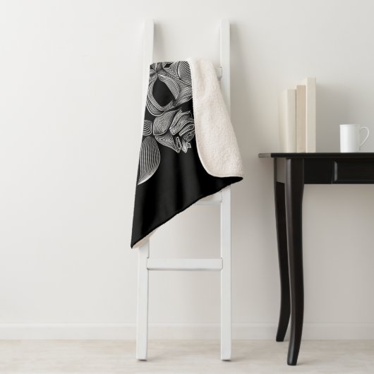 Schwarzer u. weißer Schädel und Gewehre Sherpadecke (Beispiel)