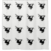 Schwarzer u. weißer Skifahrer Duschvorhang (Vorderseite)