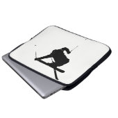 Schwarzer u. weißer Skifahrer Laptopschutzhülle (Vorne Knopf)