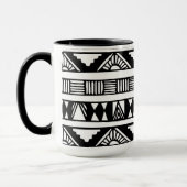 Schwarzer u. weißer Stammes- Druck-kombinierte Tasse (Links)