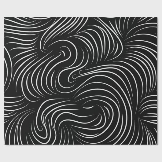 Schwarzer u. weißer Strudel-einzigartiges Geschenkpapier (Flach)