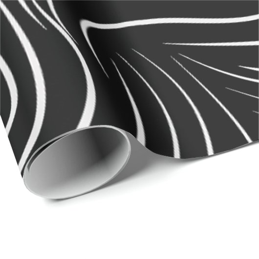 Schwarzer u. weißer Strudel-einzigartiges Geschenkpapier (Rolleneckpunkt)