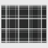 Schwarzer u. weißer Tartan Geschenkpapier (Flach)