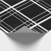 Schwarzer u. weißer Tartan Geschenkpapier (Ecke)