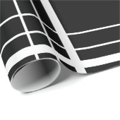 Schwarzer u. weißer Tartan Geschenkpapier (Rolleneckpunkt)