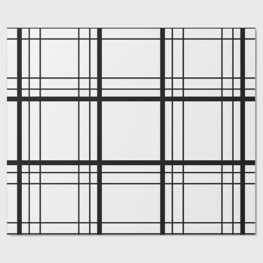 Schwarzer u. weißer Tartan Geschenkpapier (Flach)