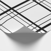 Schwarzer u. weißer Tartan Geschenkpapier (Ecke)
