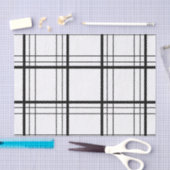 Schwarzer u. weißer Tartan Seidenpapier (Handwerk)