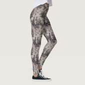 Schwarzer u. weißer Toile Druck Leggings (Rechts)