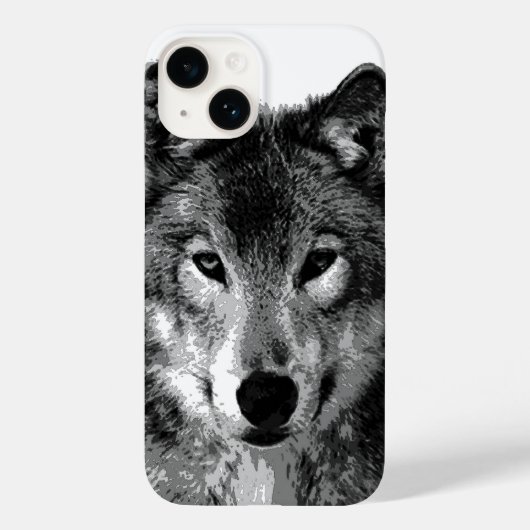Schwarzer u. weißer Wolf-Augen Case-Mate iPhone Hülle (Rückseite)