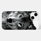 Schwarzer u. weißer Wolf-Augen Case-Mate iPhone Hülle (Rückseite (Horizontal))