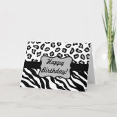 Schwarzer u. weißer Zebra u. Cheeta Haut-alles Karte (Vorderseite)