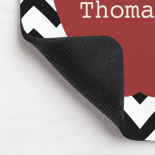 Schwarzer u. weißer Zickzack Lehrer roten Apples Mousepad (Ecke)