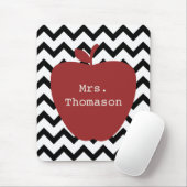 Schwarzer u. weißer Zickzack Lehrer roten Apples Mousepad (Mit Mouse)