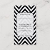 Schwarzer u. weißer Zickzack Schere-Haar-Stylist Terminkarte (Rückseite)