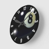 Schwarzer Uhr-Entwurf des Spiel-8-Ball Runde Wanduhr (Winkel)