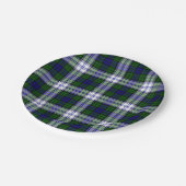 Schwarzer Uhr-ModeTartan Pappteller (Schrägansicht)