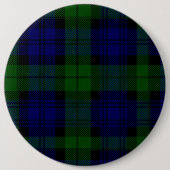 Schwarzer Uhrenklamm Tartan Blau kariert Button (Vorderseite)