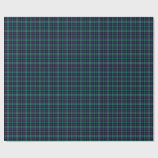 Schwarzer UhrTartan Geschenkpapier (Flach)