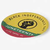 Schwarzer Unabhängigkeitstag 18. Juni 1865 Kurvier Pappteller (Schrägansicht)