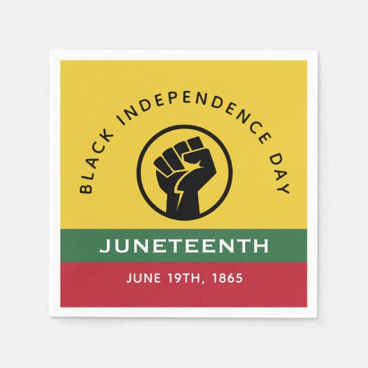 Schwarzer Unabhängigkeitstag 18. Juni 1865 Kurvier Serviette (Vorderseite)