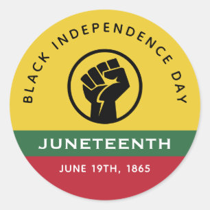 Schwarzer Unabhängigkeitstag Juneteenth 1865 Gebog Runder Aufkleber