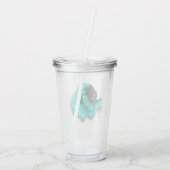 Schwarzer und Aquamariner Bettfisch Acryltrinkbecher (Rückseite)